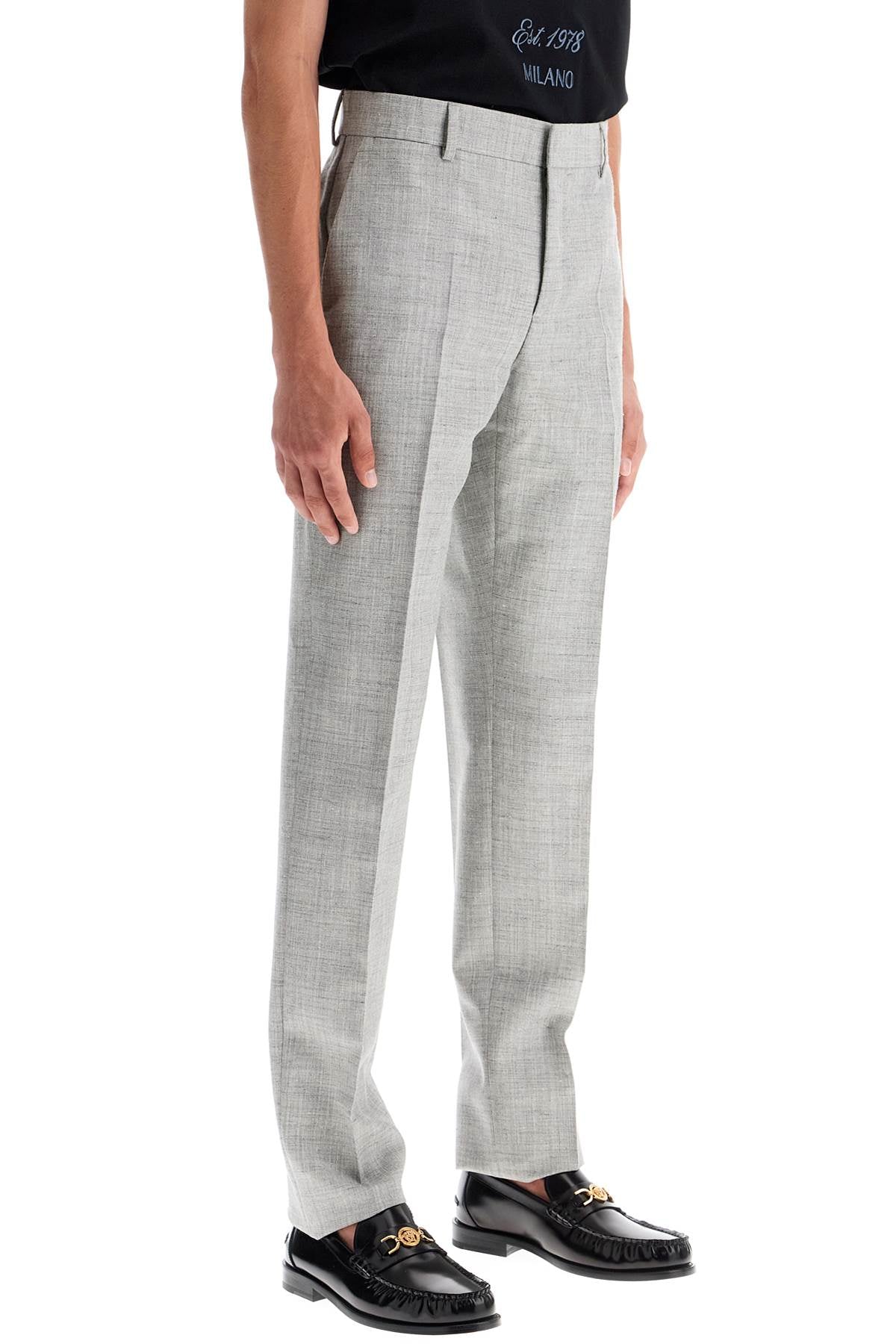 VERSACE Sleek Tailored Wool Cigarette Pants