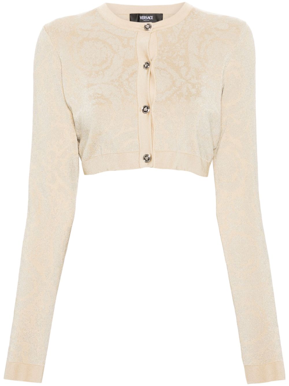 VERSACE Mini Baroque Texture Cropped Cardigan