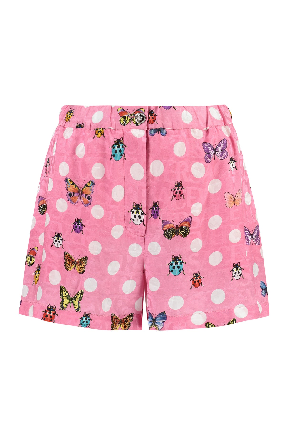 VERSACE Fall/Winter '23 Silk Blend Butterfly and Ladybug Print Shorts