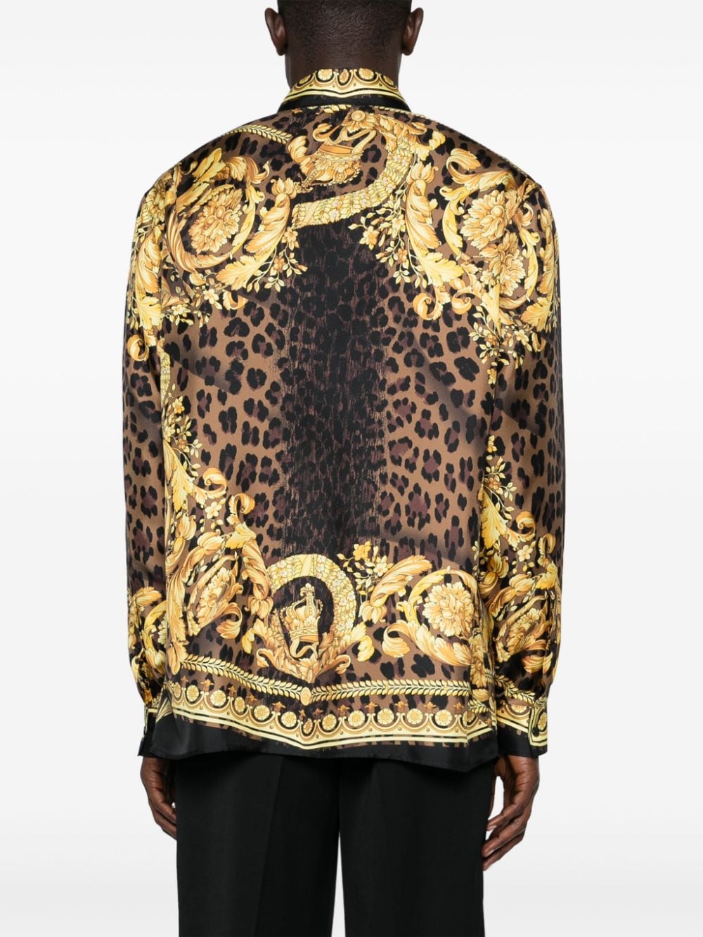 VERSACE Leopard Print Silk Shirt