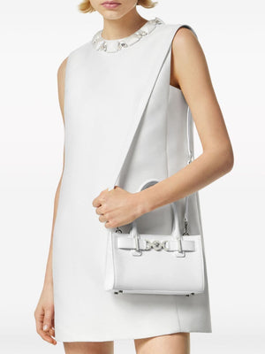 VERSACE Chic Pearl Grey Calf Leather Mini Tote Bag for Women - FW24