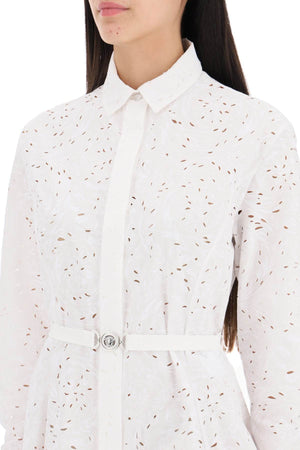 VERSACE White Textured Sangallo Mini Dress