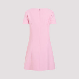 VERSACE Pink Viscose Dress with Metal Logo for Women - SS24 Collection