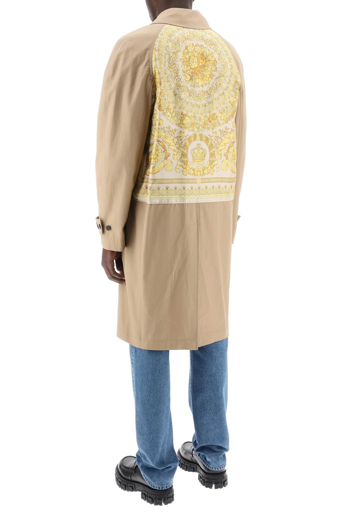 VERSACE Baroque Insert Cotton Raincoat for Men