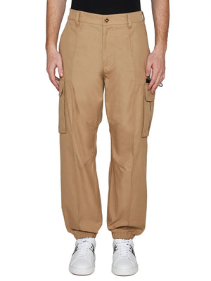 VERSACE Men's Loose Fit Cargo Pants with Gold Detailing - Size 48