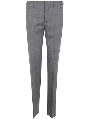 VERSACE Elegant Micro Pattern Wool Formal Pants - FW24