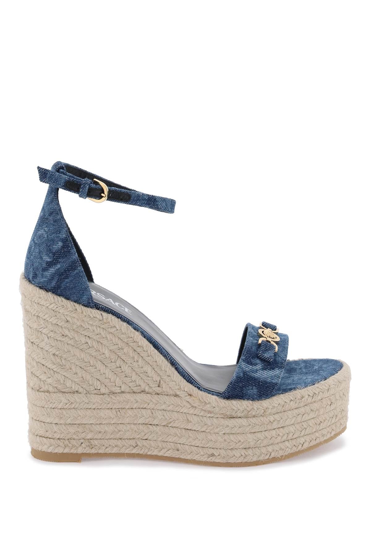 VERSACE Baroque Denim Sandals for Women