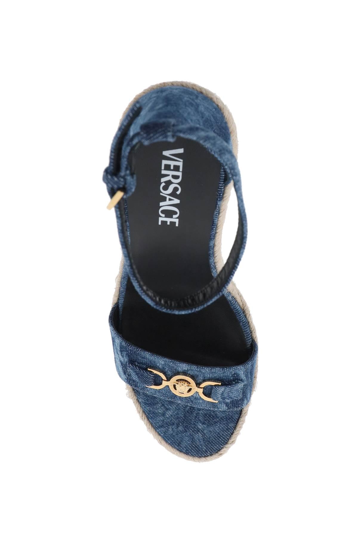 VERSACE Baroque Denim Sandals for Women