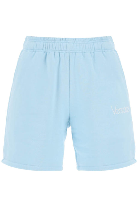 VERSACE 1978 Re-Edition Logo Sweatshorts in Light Blue for Women