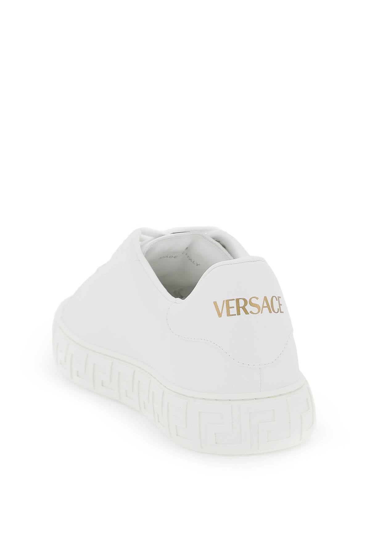 VERSACE Greek-Inspired Faux Leather Sneakers for Men