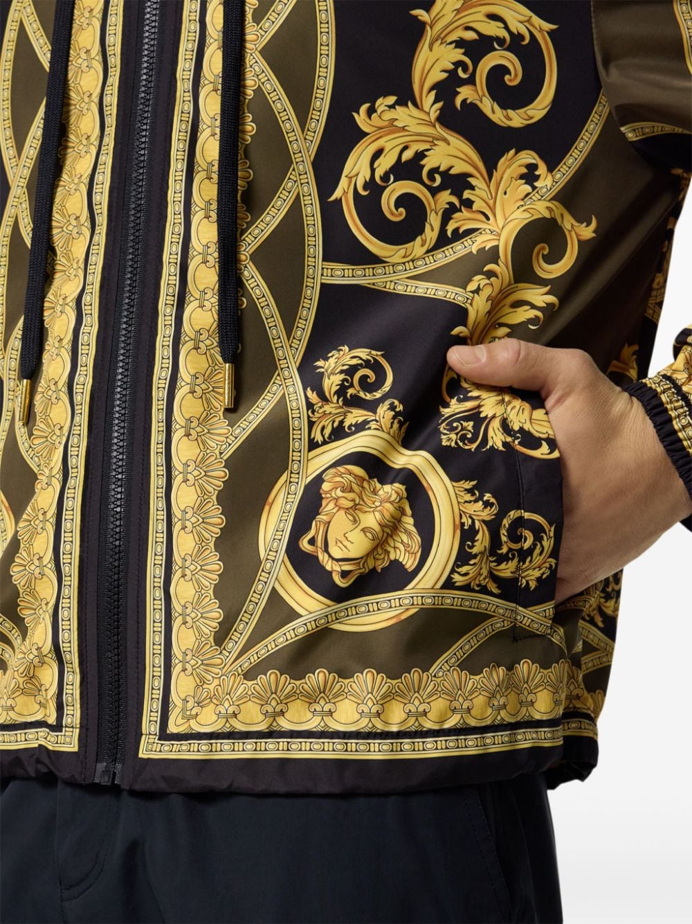 VERSACE Baroque Print Technical Blouson Jacket for Men