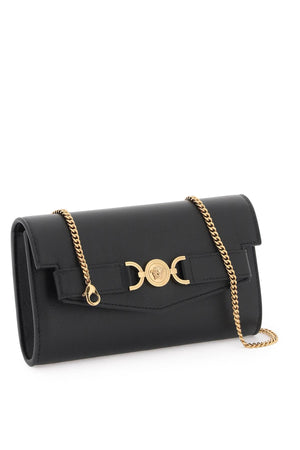 VERSACE Medusa '95 Mini Black Leather Shoulder Bag with Gold Accents