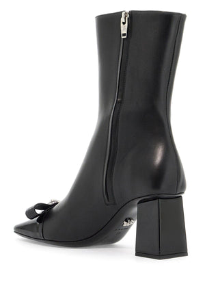 VERSACE Chic Ribbon Leather Ankle Boots