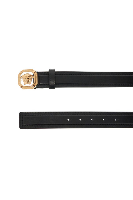 VERSACE Elegant Leather Medusa Belt Size 100