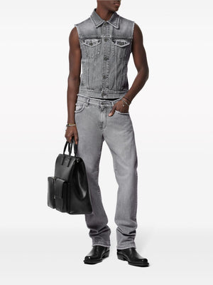 VERSACE Midgrey Cotton Denim Pants