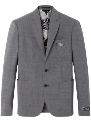 VERSACE Men's Mini Pattern Wool Formal Jacket