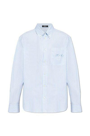 VERSACE Elegant Striped Vacation Shirt