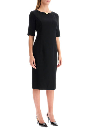 VERSACE Elegant Midi Sheath Dress with Medusa Emblem