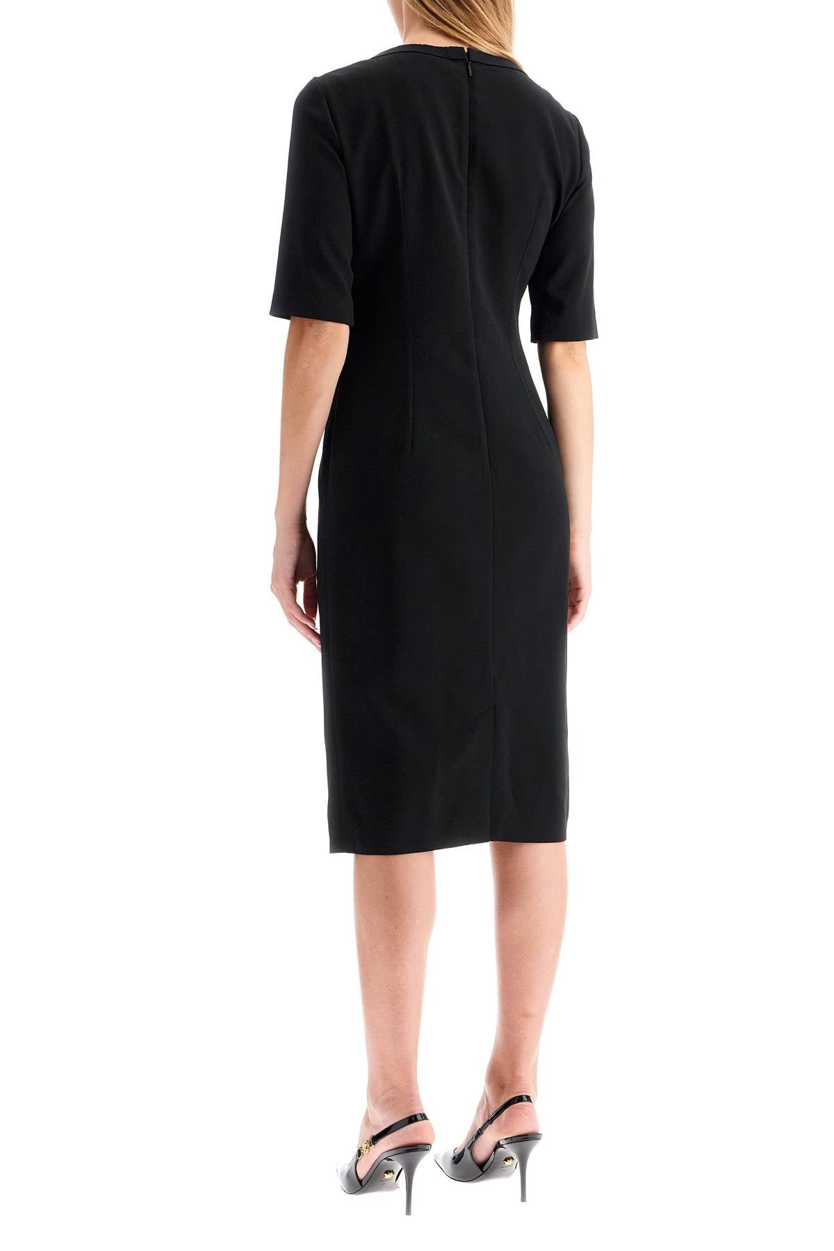 VERSACE Elegant Midi Sheath Dress with Medusa Emblem