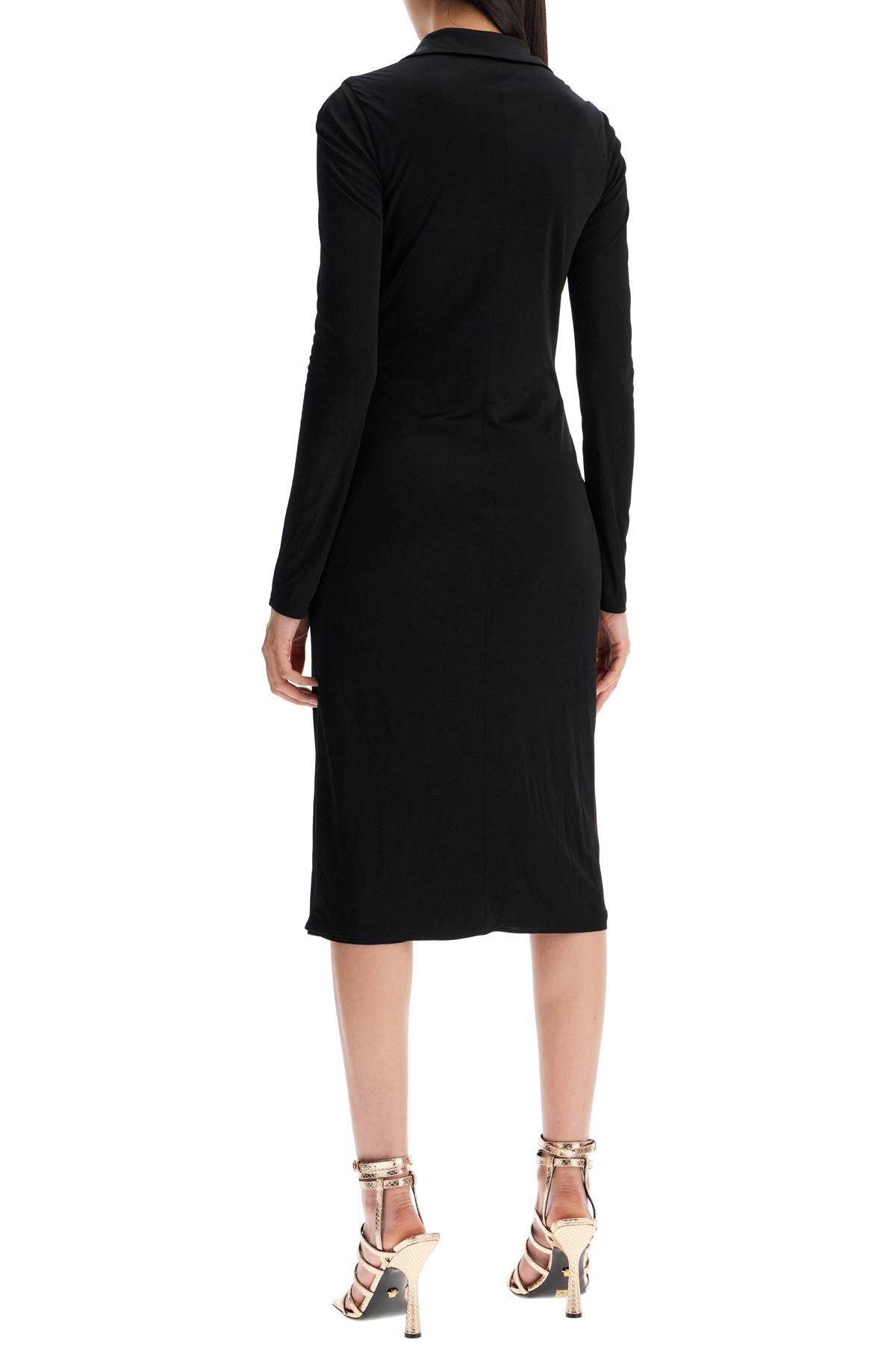 VERSACE Elegant Draped Long-Sleeve Mini Dress