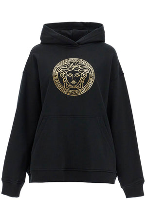 VERSACE Gold Medusa Motif Hooded Sweatshirt