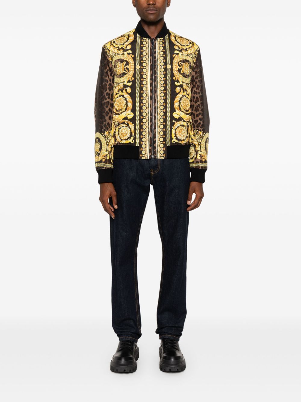 VERSACE Baroque Print Bomber Jacket for Men