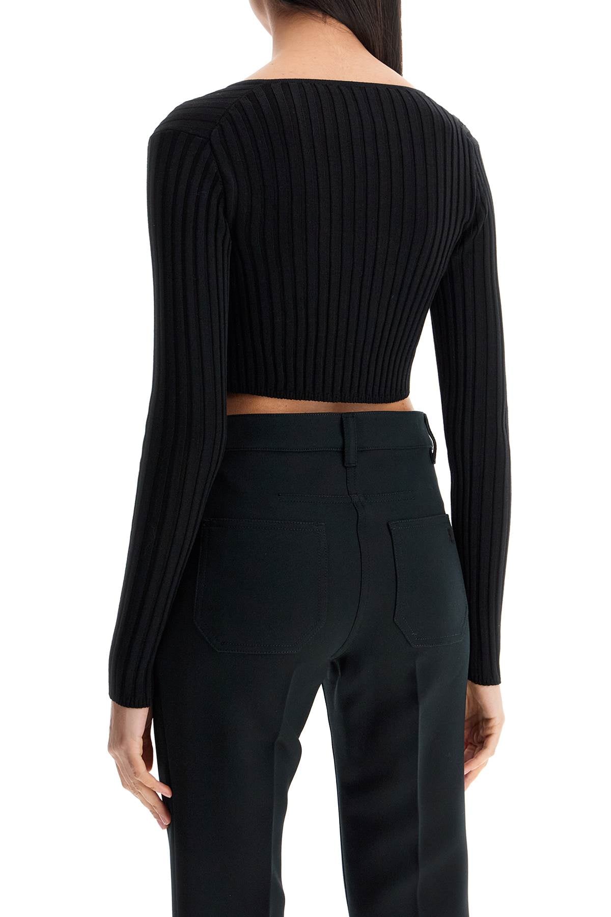 VERSACE Mini Cropped Safety Pin Cardigan