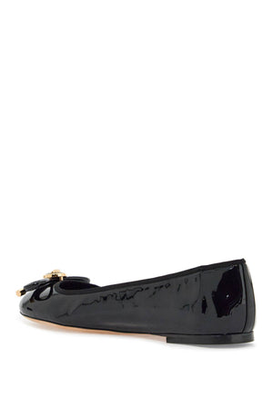 VERSACE Opera Bow Patent Leather Ballet Flats