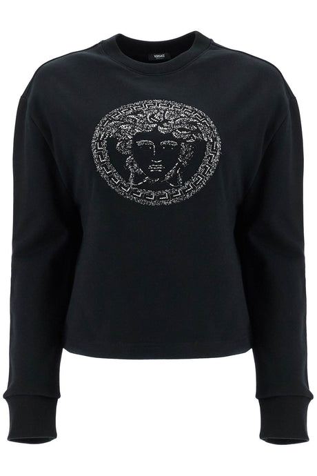 VERSACE Boxy Cut Sweatshirt with Iconic Motif - Women's