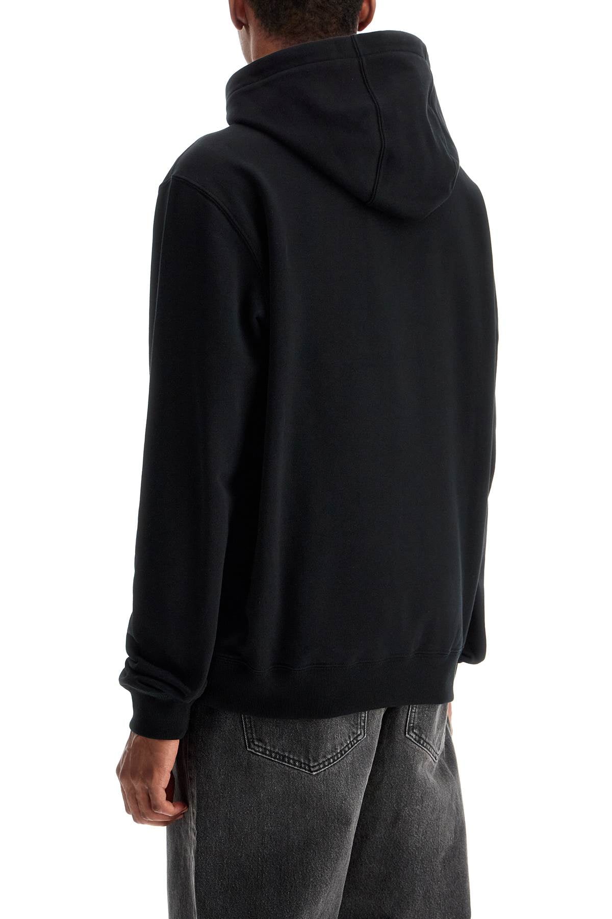 VERSACE Men's Adjustable Hooded Sweatshirt with Metallic Print - Size M