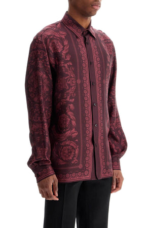 VERSACE Baroque Motif Silk Shirt for Men - IT Size 48