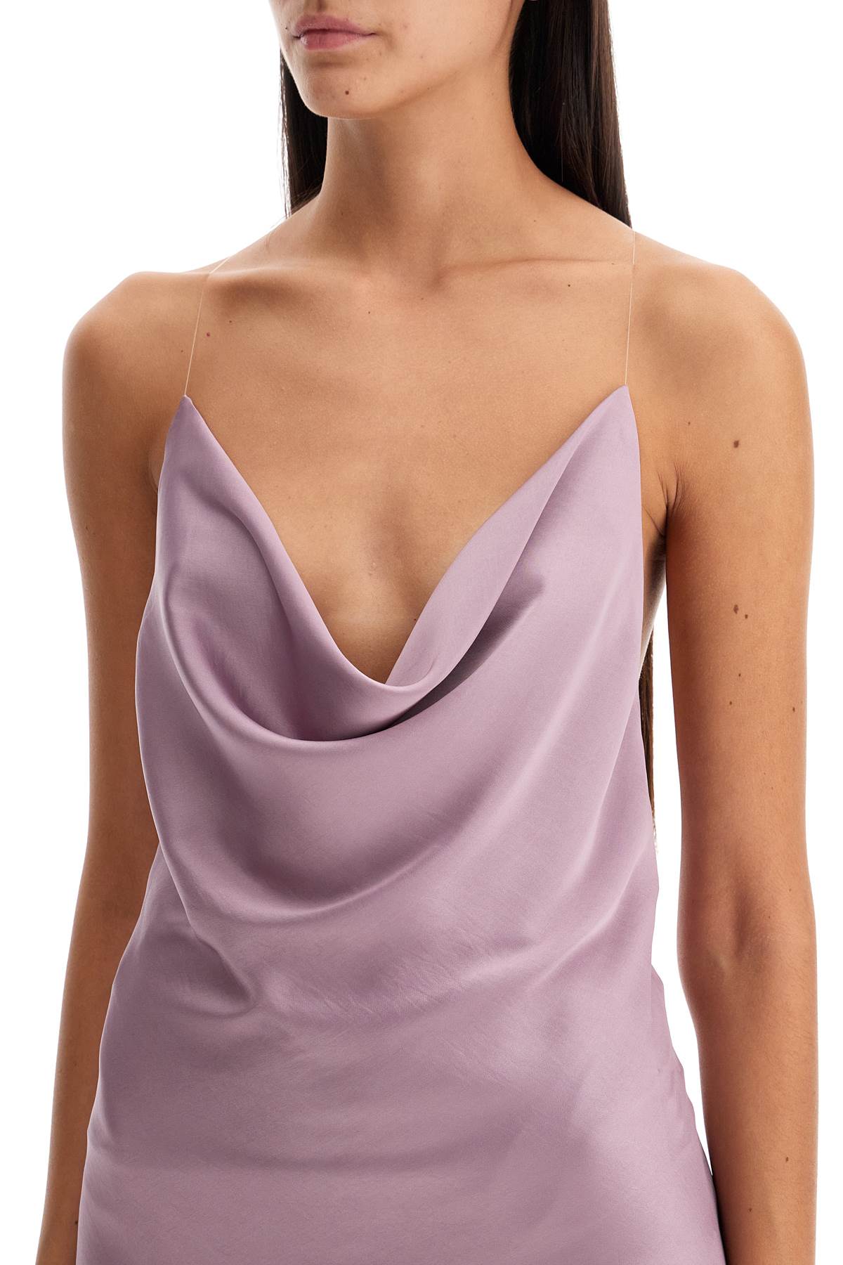 Y/PROJECT Mini Satin Slip Dress with Spaghetti Straps