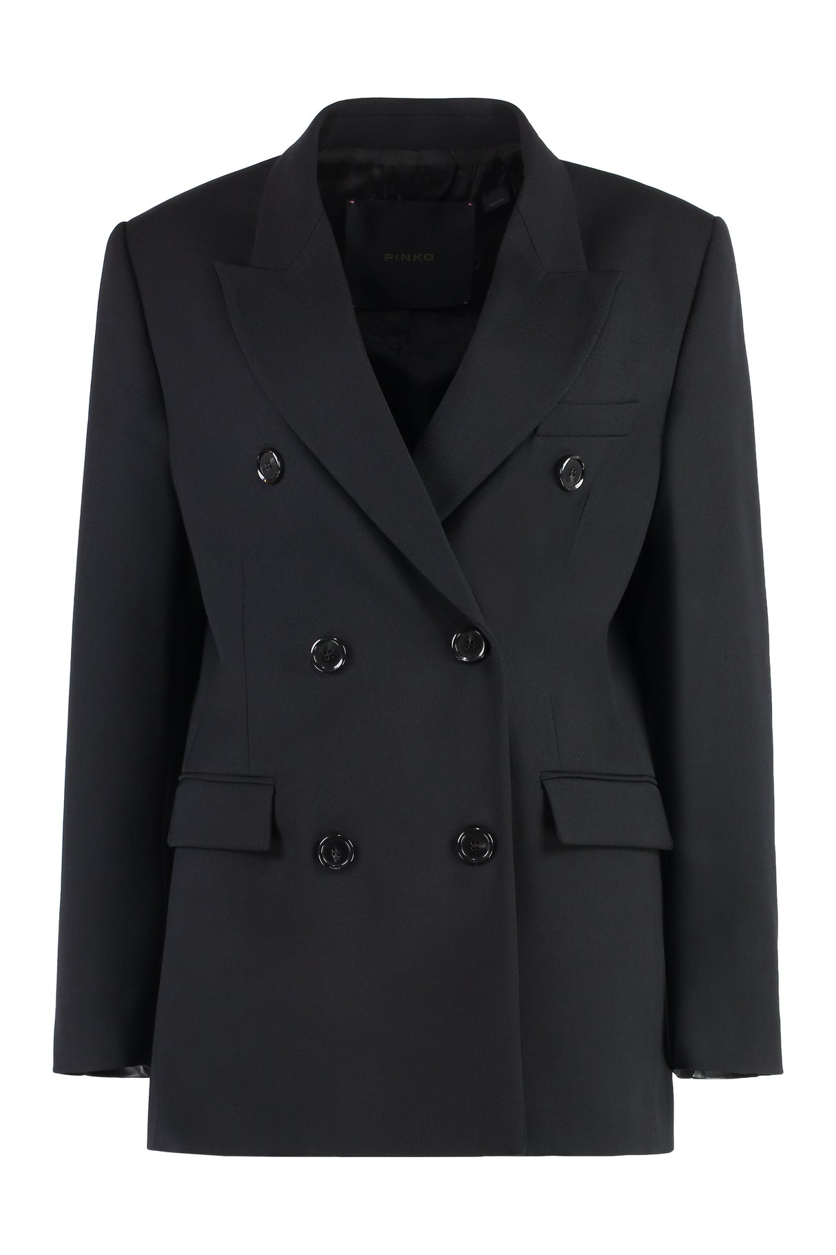 PINKO Chic Double-Breasted Wool Blend Jacket