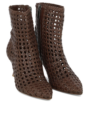 PONS QUINTANA Chic Moritz Ankle Boots in Mahogany Leather