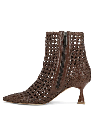 PONS QUINTANA Chic Moritz Ankle Boots in Mahogany Leather