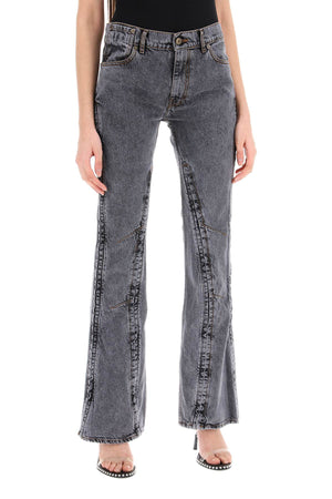 Y/PROJECT Versatile Black Low-Waisted Flared Jeans