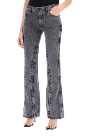 Y/PROJECT Versatile Black Low-Waisted Flared Jeans