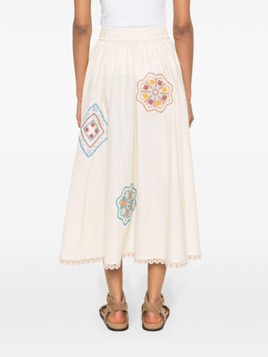 ZIMMERMANN Cotton Doily Midi Skirt for Fall/Winter 2024