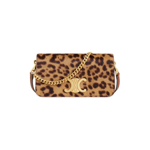 CELINE Leopard Print Mini Pouch in Luxurious Calfskin