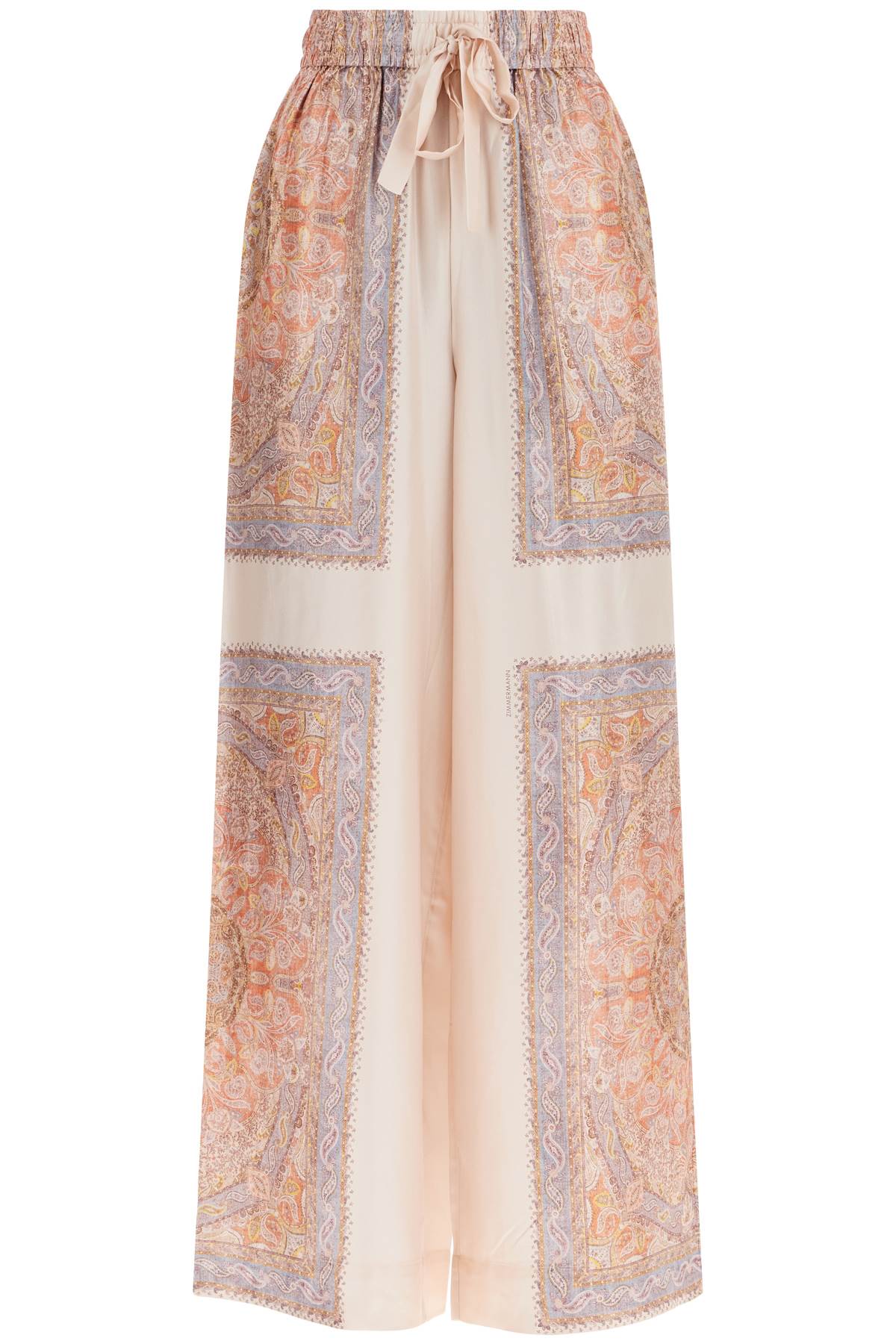 ZIMMERMANN High-Waisted Silk Pants with Paisley Print