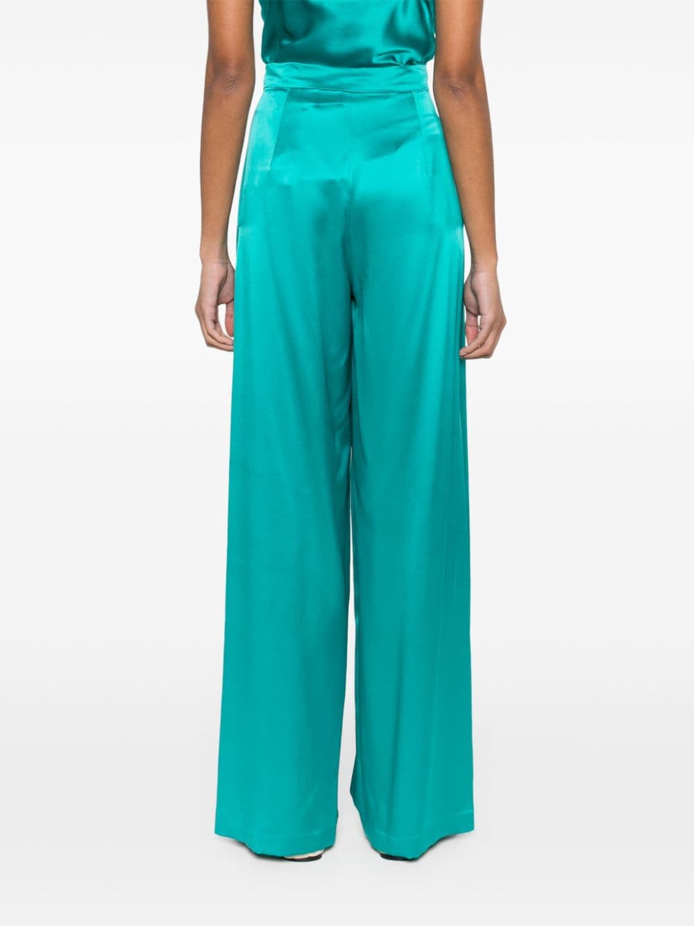 MAX MARA PIANOFORTE Wide-Leg Silk Trousers