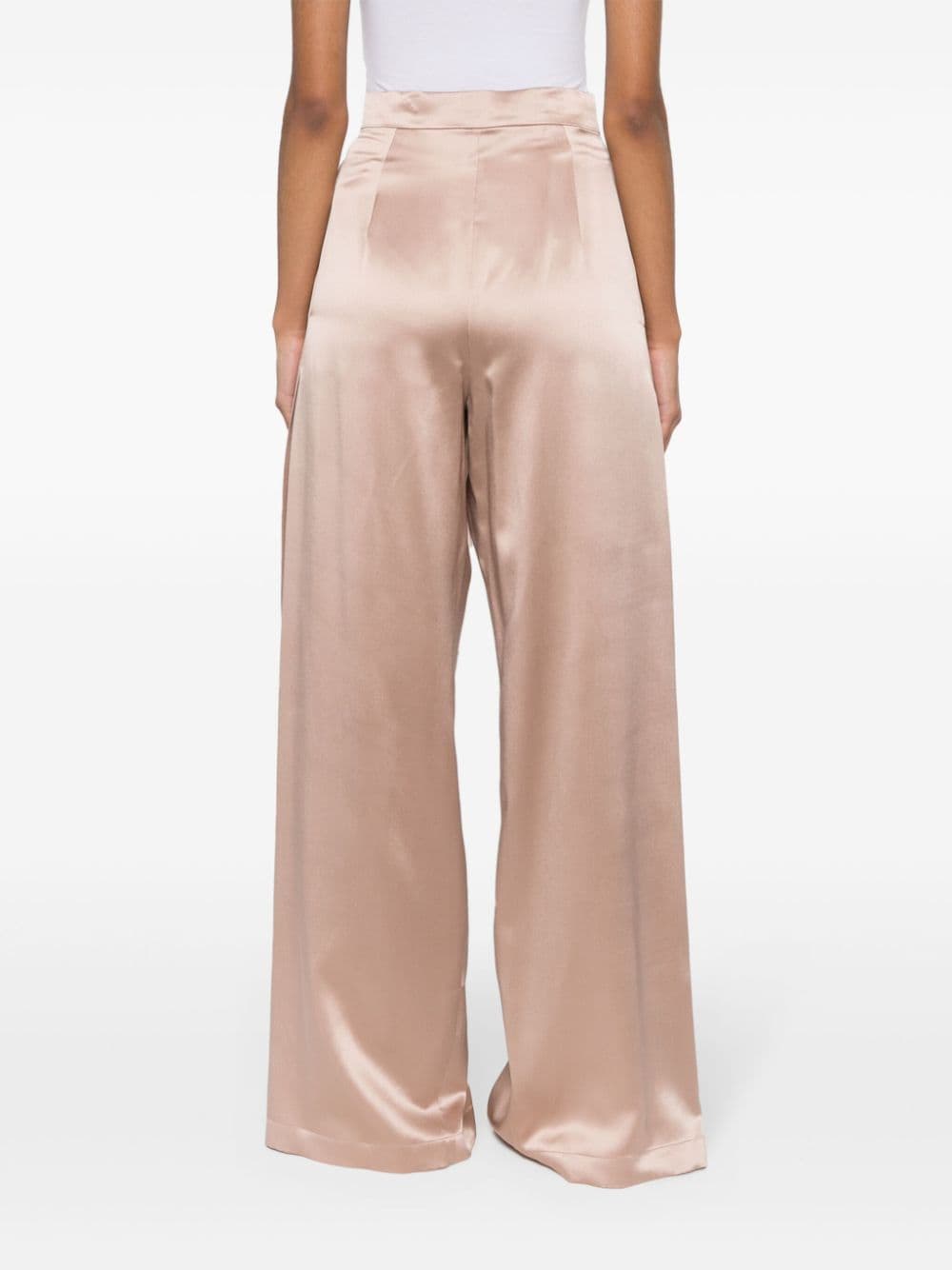 MAX MARA PIANOFORTE Wide-Leg Silk Trousers