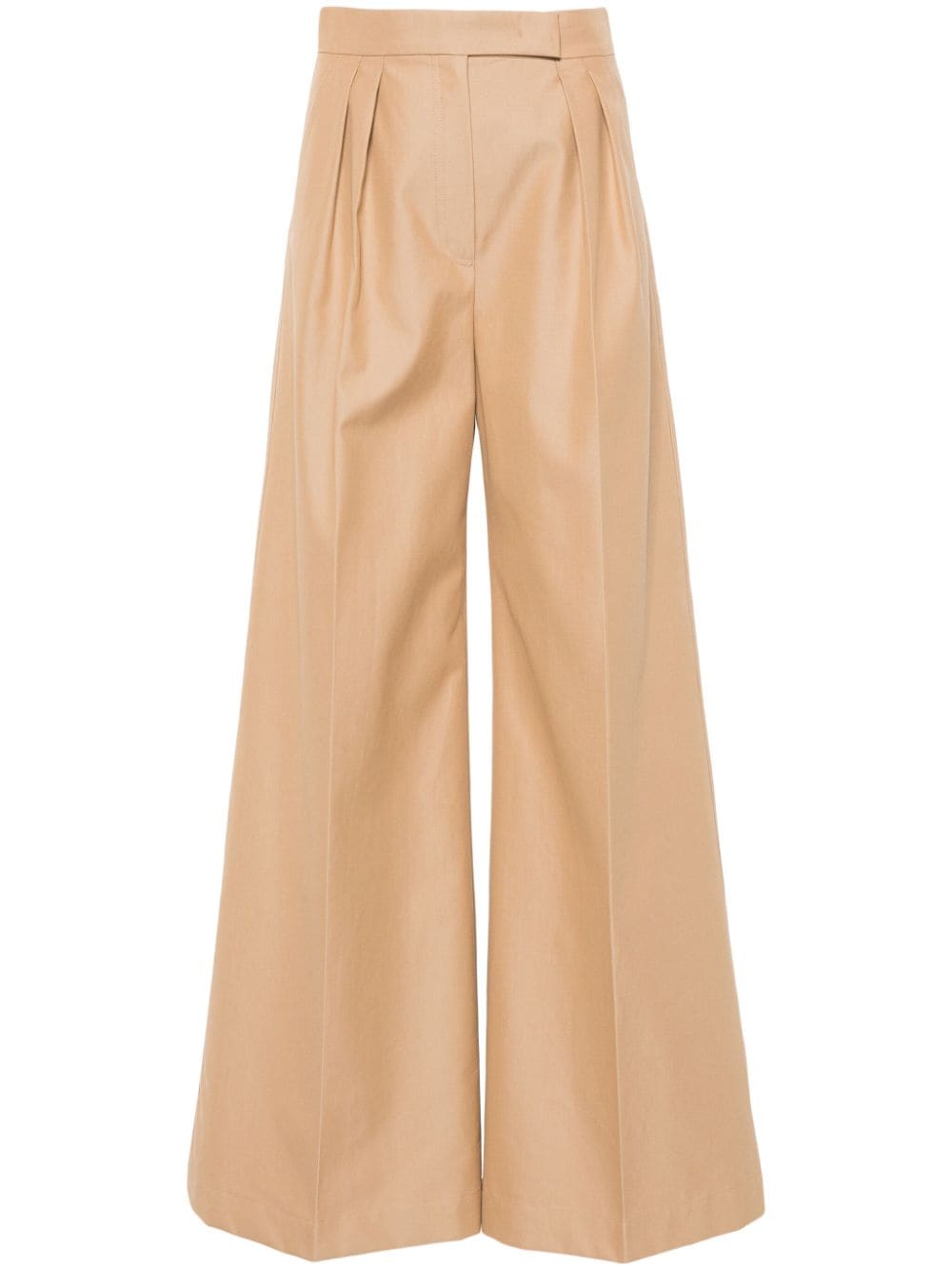 MAX MARA Beige Wide-Leg Cotton Trousers for Women - SS24