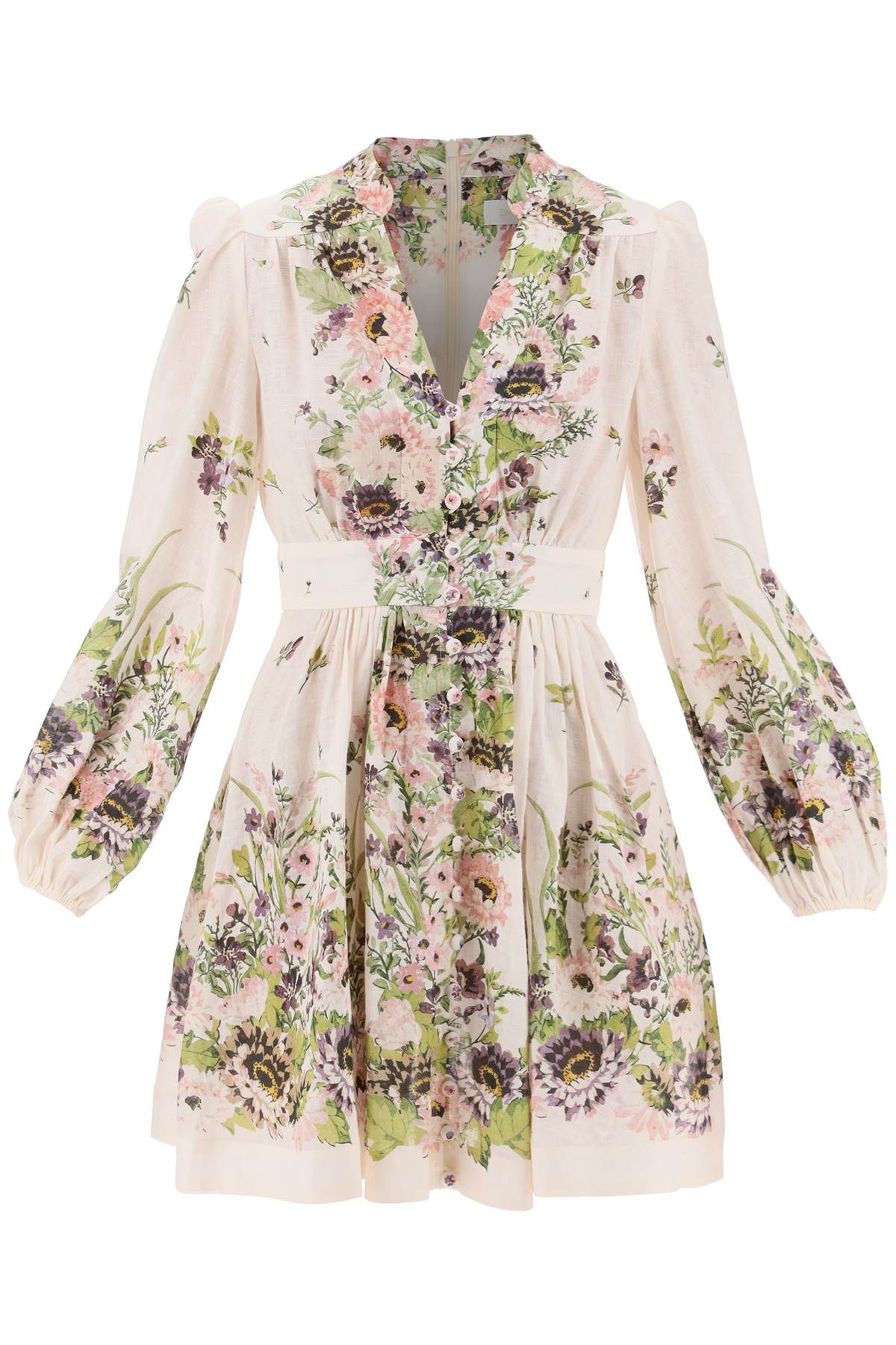 ZIMMERMANN Eco-Friendly Floral Linen Mini Dress