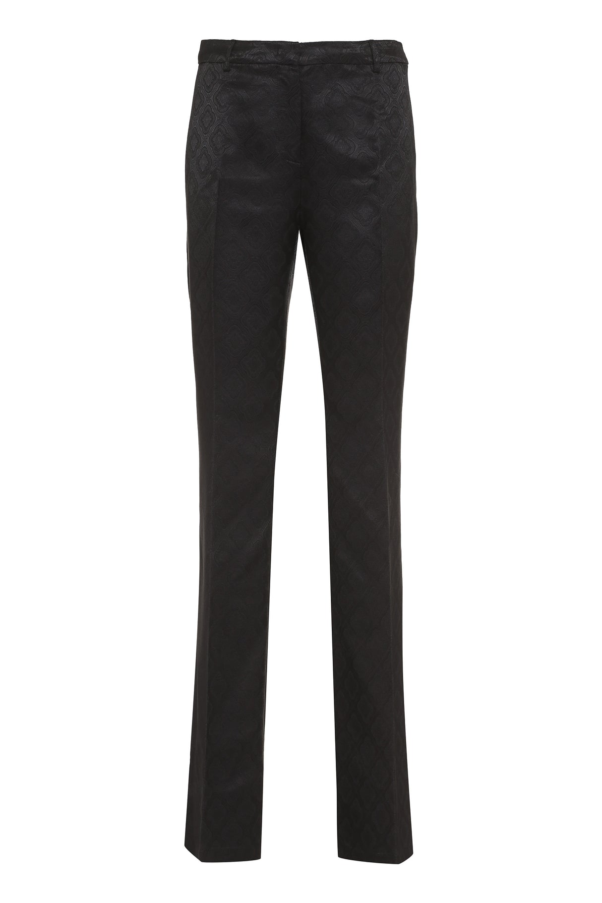 ETRO Floral Jacquard Flared Trousers for Women - Black