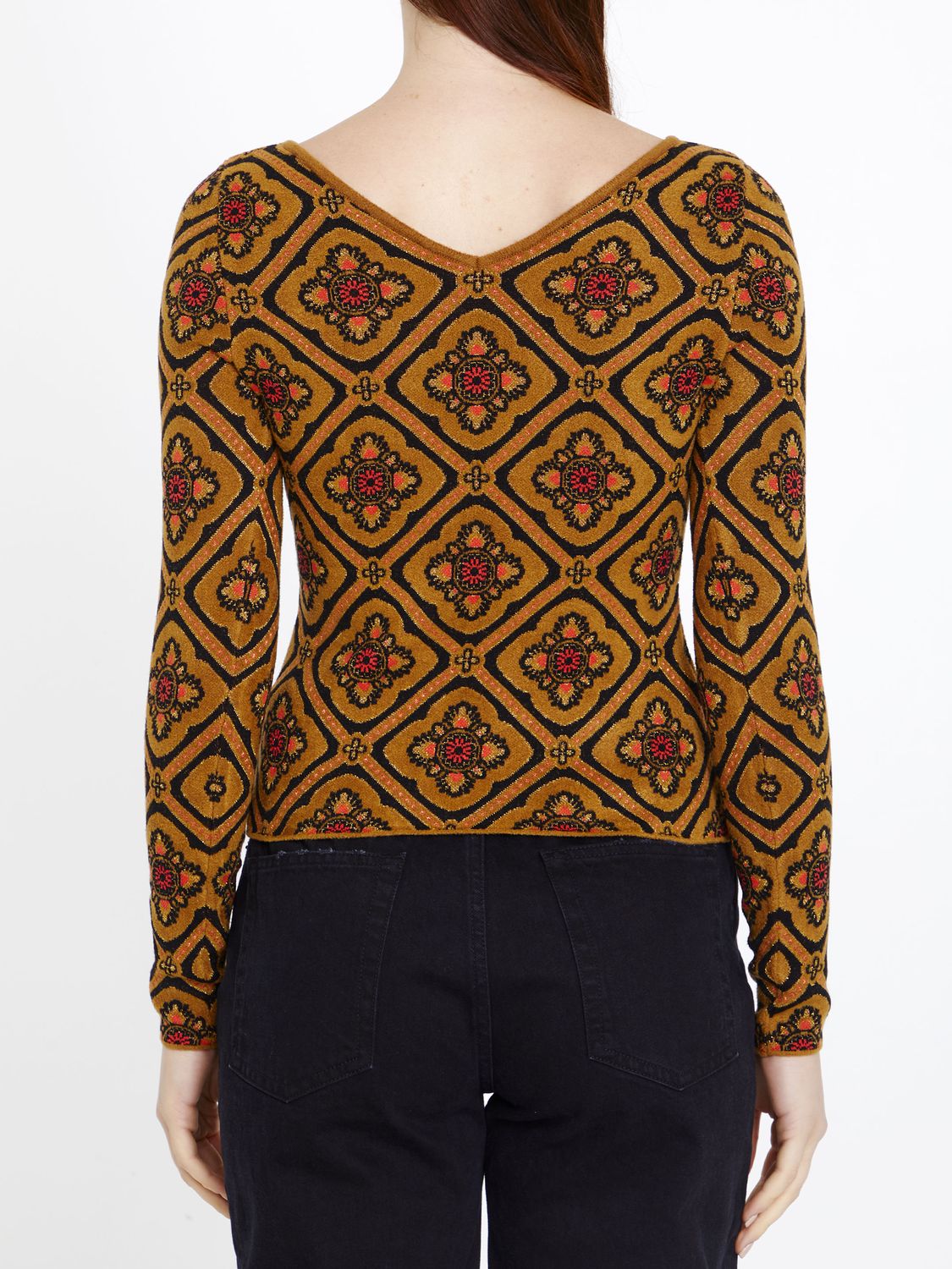 ETRO Luxurious Brown Jacquard Sweater for Women - FW2023