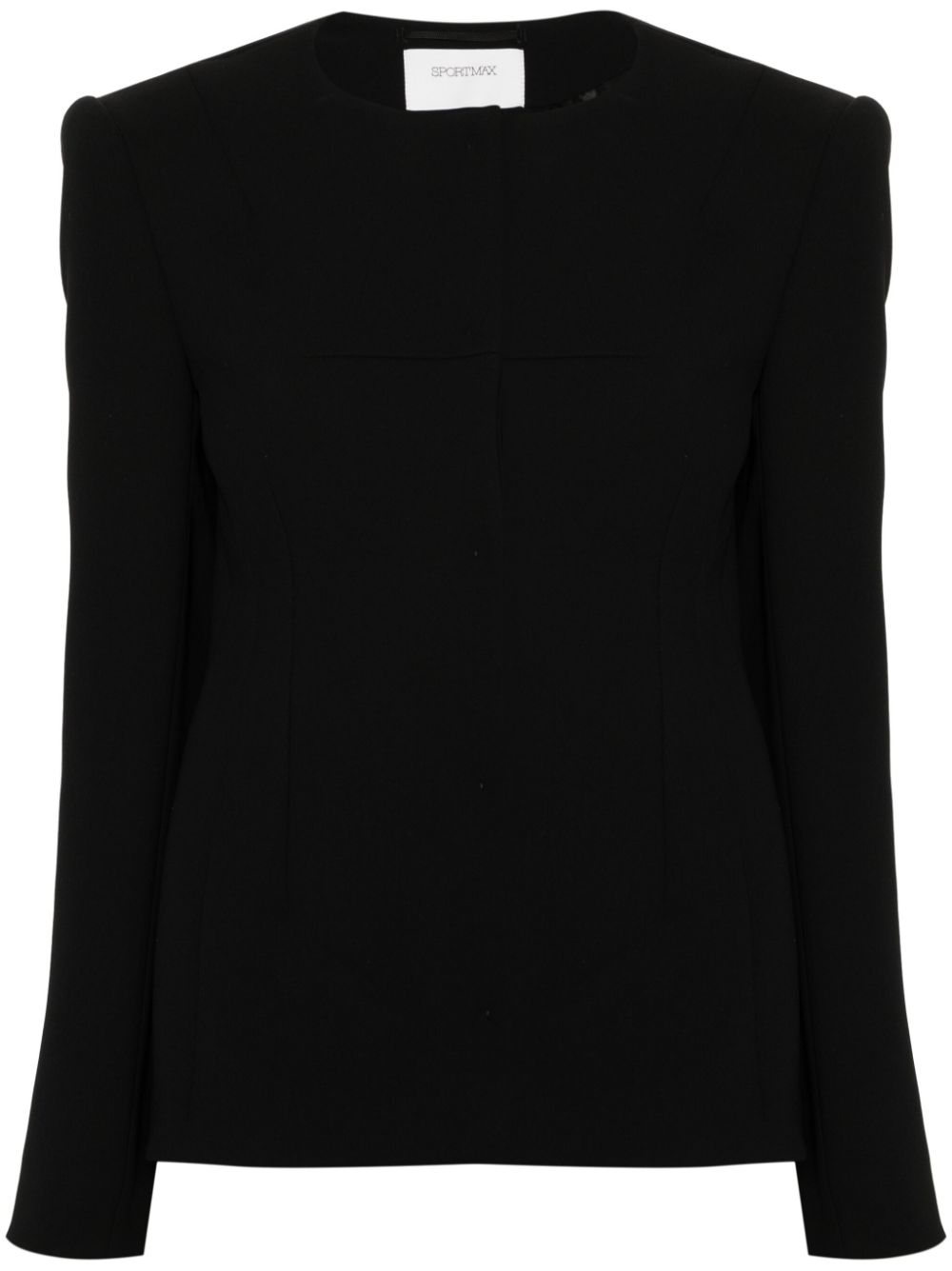 MAX MARA SPORTMAX Black Tailored Collarless Jacket - Women's Fashion SS24