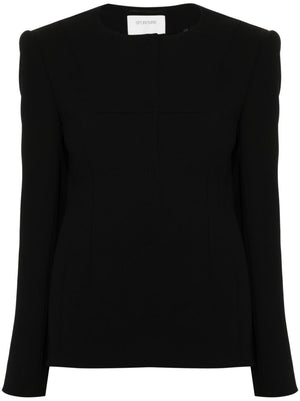 MAX MARA SPORTMAX Black Tailored Collarless Jacket - Women's Fashion SS24