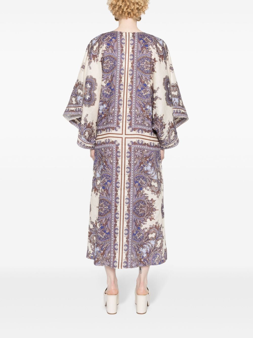 ZIMMERMANN Eco-Chic Paisley Linen Midi Dress