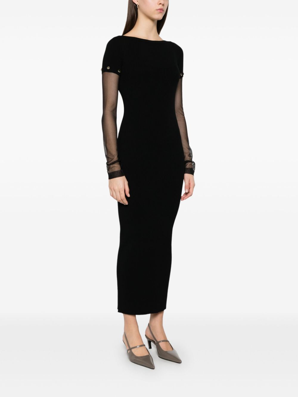 MAX MARA SPORTMAX Knit Long Dress with Detachable Sleeves